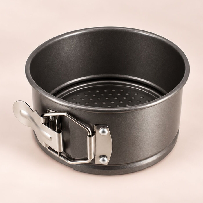 Moule à charnière à fond amovible en acier carbone 14cm AMANDINE