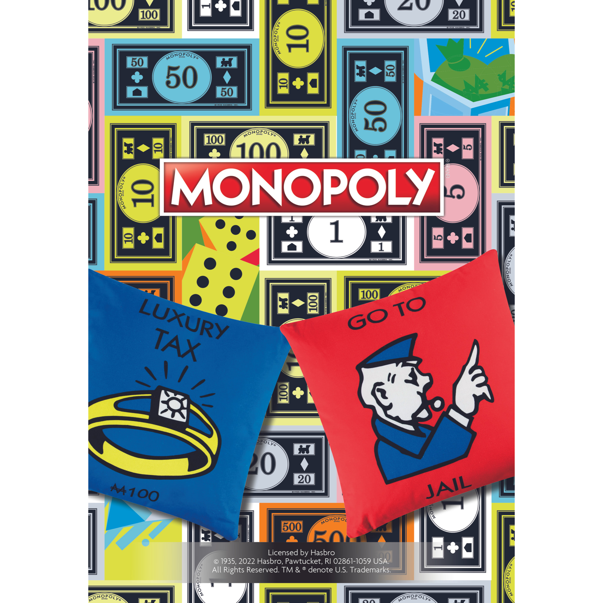 Cuscino 45x45 Excelsa – Monopoly Cotone Blu
