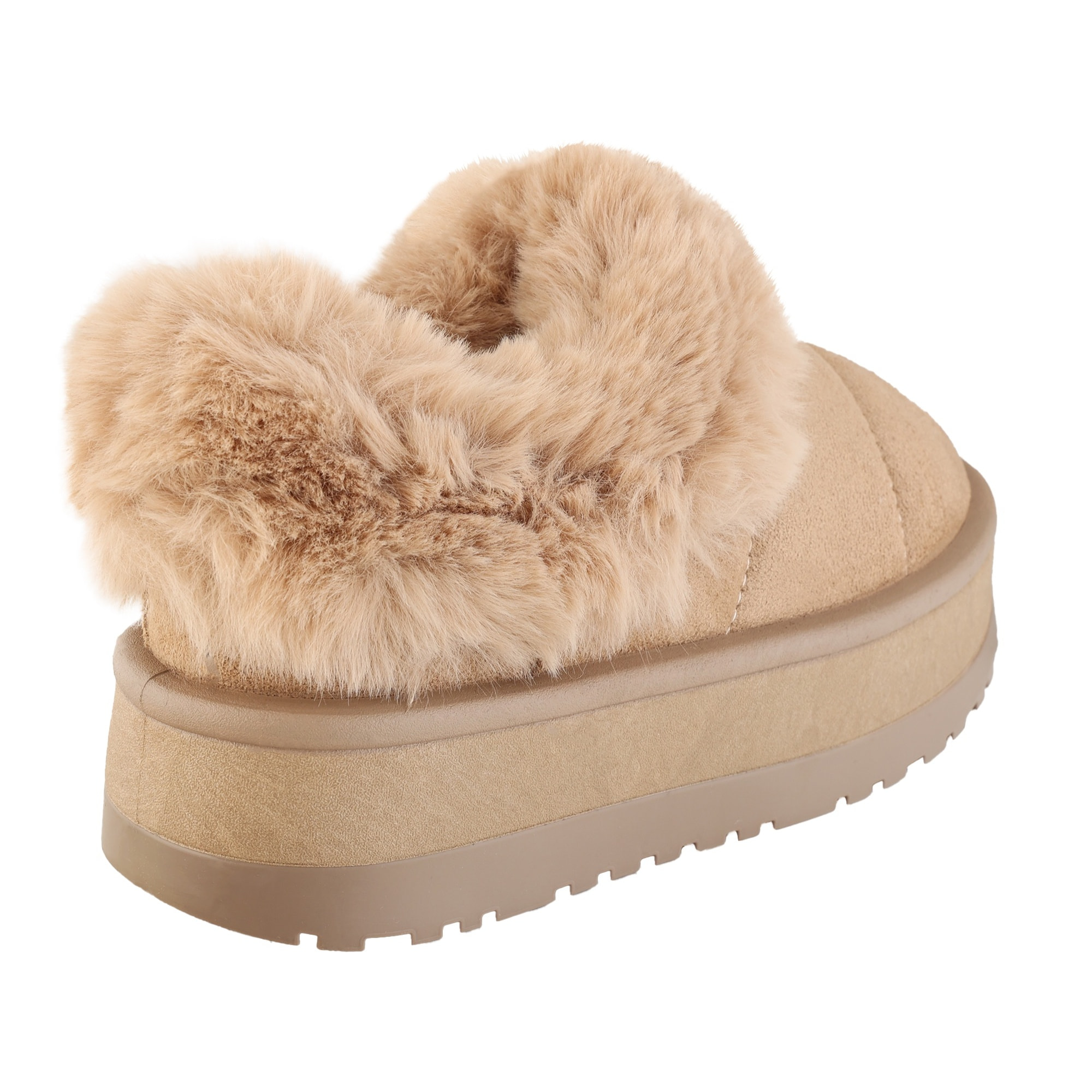 Ciabatte in simil camoscio imbottite con platform