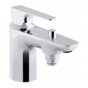 Mitigeur baignoire monotrou Aleo+ + douchette 2 jets Shift Ellipse + flexible 1,6m chromé