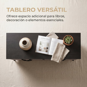 Cómoda con 5 Cajones de Tela, Cómoda para Dormitorio, Marco de Acero, Cajonera para Salón, Oficina, Vestidor, Negro y Gris Oscuro