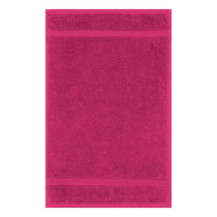 Serviette invites pur coton 550 g/m² uni rose Elea fuchsia