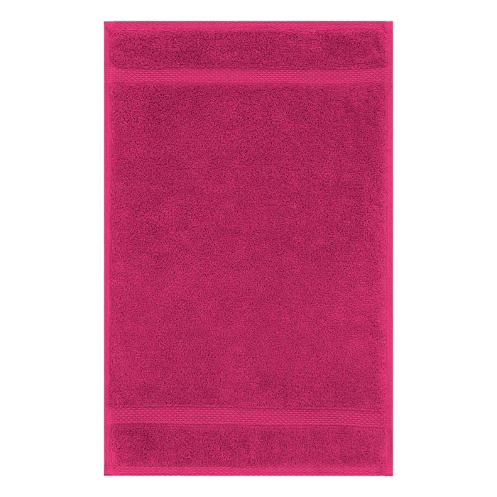 Serviette invites pur coton 550 g/m² uni rose Elea fuchsia