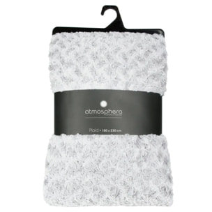 Plaid bouclette fausse fourrure gris 180x230cm