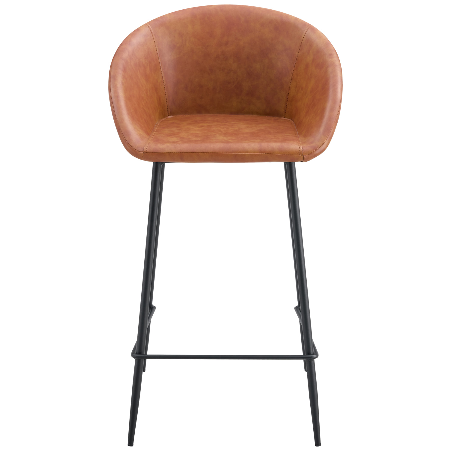 Lot de 2 tabourets de bar en simili cognac ACHILLE