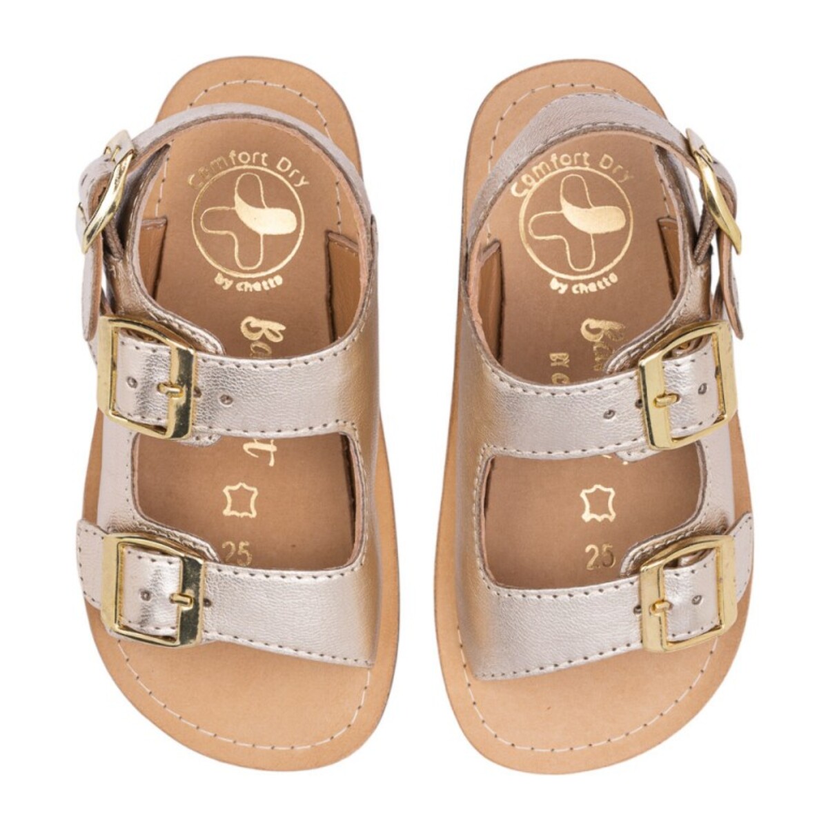 SANDALIA BAREFOOT PIEL CHETTO TIPO BIO ORO