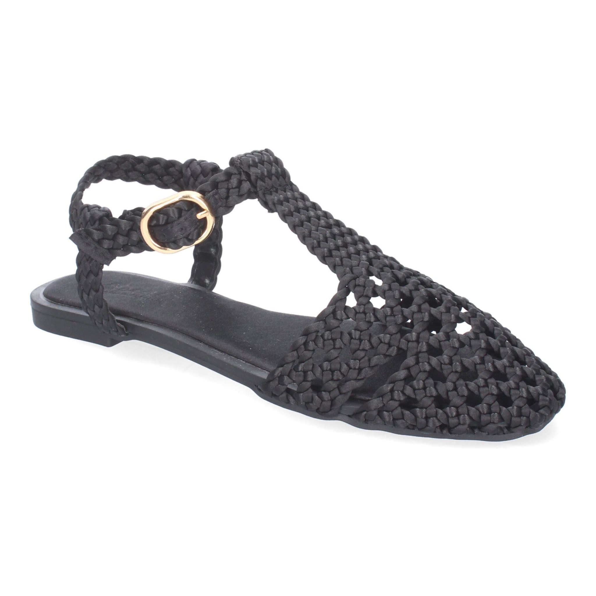 Sandalia Plana de Mujer, Comodas y Elegantes, Diseño Trenzado con Cierre de Hebilla