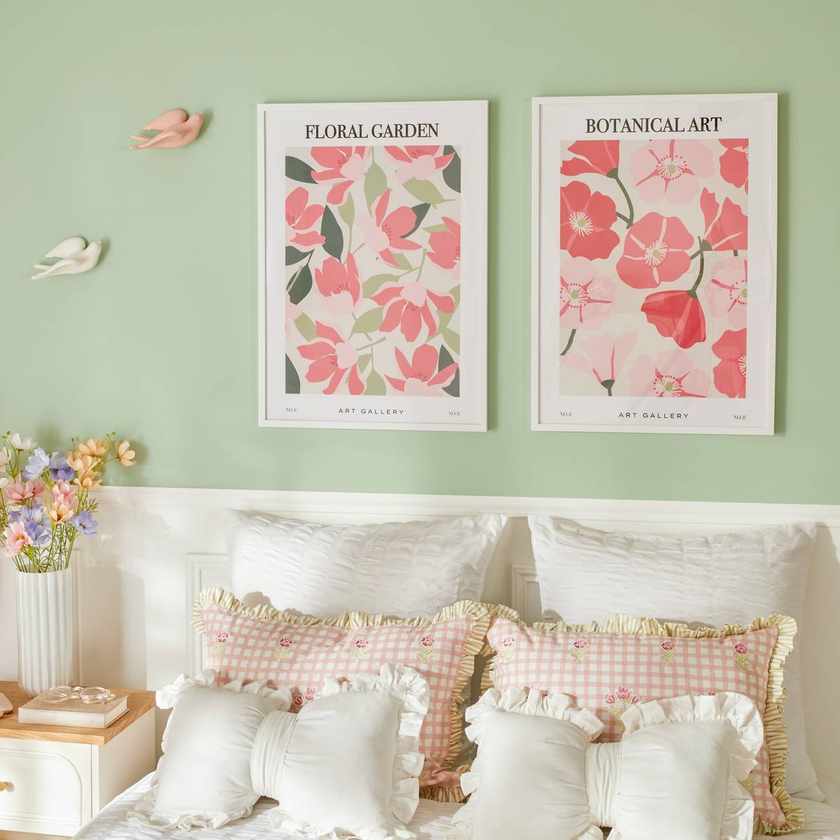 Coussin Fleur de rose 50x30cm blanc