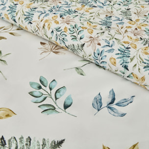 Funda nórdica algodón hojas en rama Folo color verde 100% Algodón percal