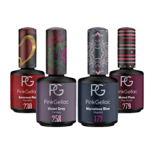 Set vernis semi-permanent - 4 couleurs - 4 x 15 ml