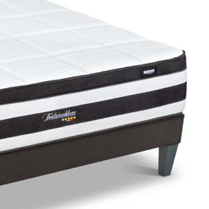 Ensemble Matelas Fontainebleau & Sommier KIT15, 25 cm, Ressorts Ensachés et Mousse polyuréthane, technologie Tri-Lattes, Soutien Ferme