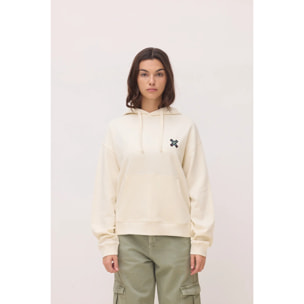 SUDADERA CON CAPUCHA MUJER KARMA BLANCO ROTO
