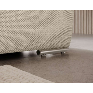 Gabriel - Canapé panoramique en U 7 places convertible avec coffre en tissu texturé - Beige