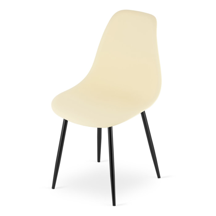 Sedia WAT moderna in crema e metallo nero