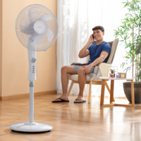 Ventilatore da pavimento - bianco e grigio - 43x40 x118 - 138 cm