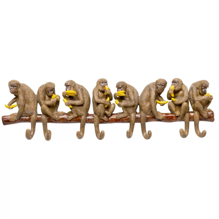 Portemanteau mural singes bananes 57cm Kare Design