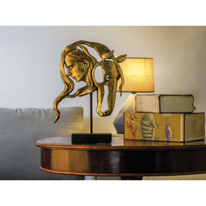 Scultura Donna con cavallo Opium in poliresina