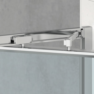 TEX-C ensemble porte compact/paroi 90x80cm anticalcaire avec profilés chrome brillant (SATTEXC90S80)