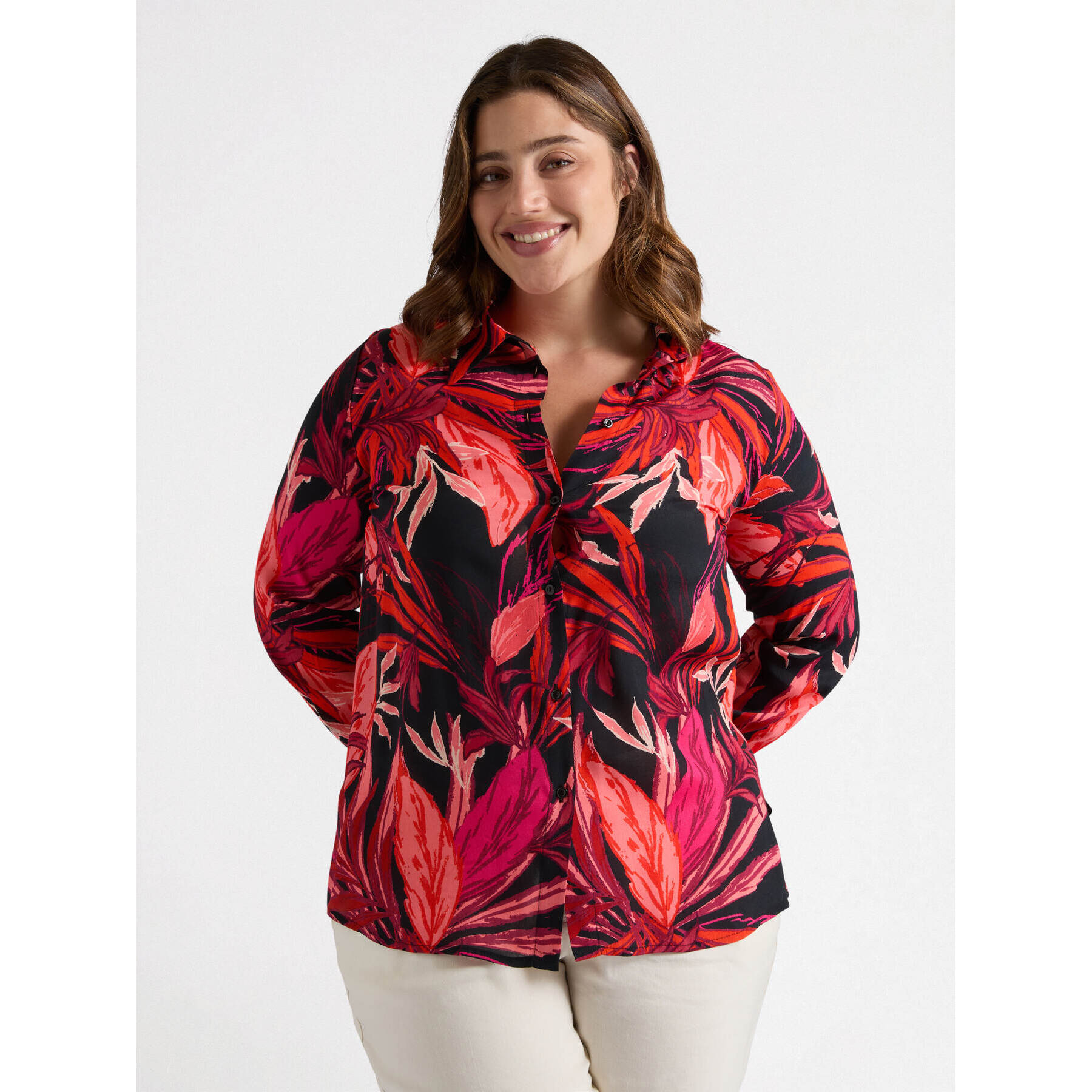 Fiorella Rubino - Camicia dalla stampa foliage - Nero