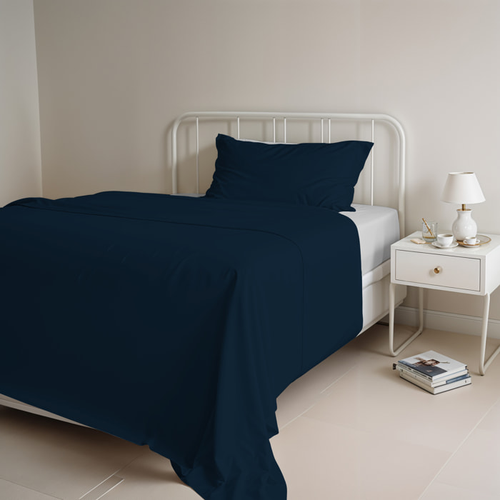 COMPLETO LETTO NATURAL COLOR, 100% COTONE - PIAZZA E MEZZA