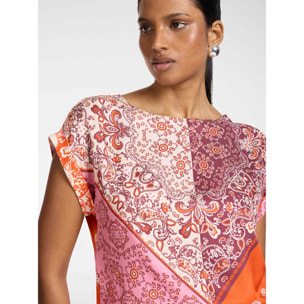 Elena Mirò - Blusa de viscosa estampada - Naranja sol