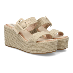 Sandalia de plataforma con doble tira para mujer