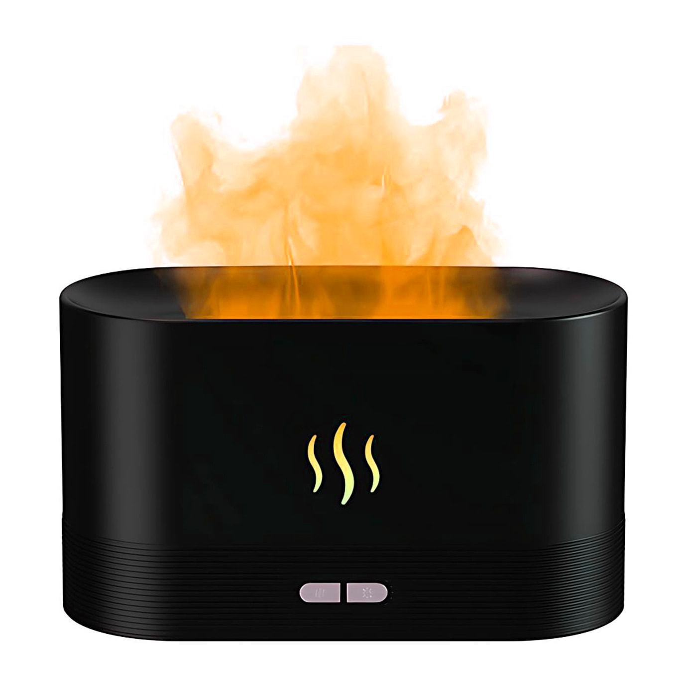 Diffusore di aromi con effetto fiamma, 9 colori, 2 impostazioni di luminosità e capacità di 180 ml. Consente oli essenziali non corrosivi.