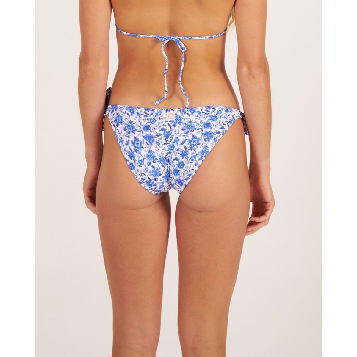 Braga de bikini clásica con lazos y estampado de flores