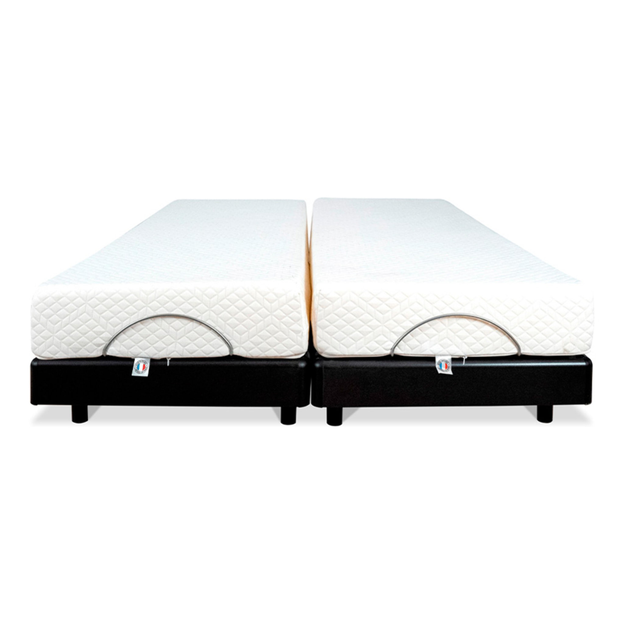 Ensemble Duo Superflex 2 places | Sommiers électriques + Matelas Mémoire de forme