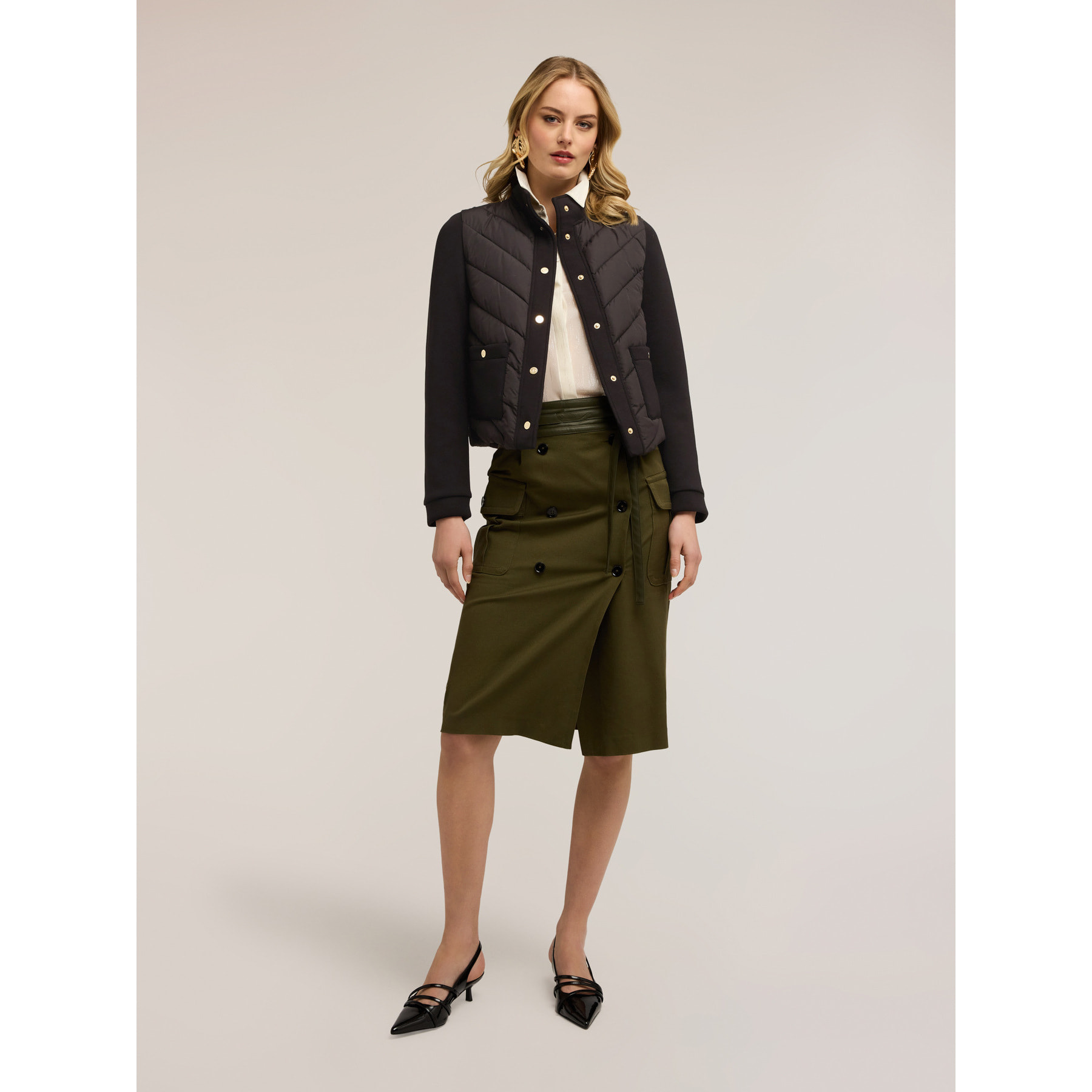 Motivi - Plumífero bimaterial - Negro