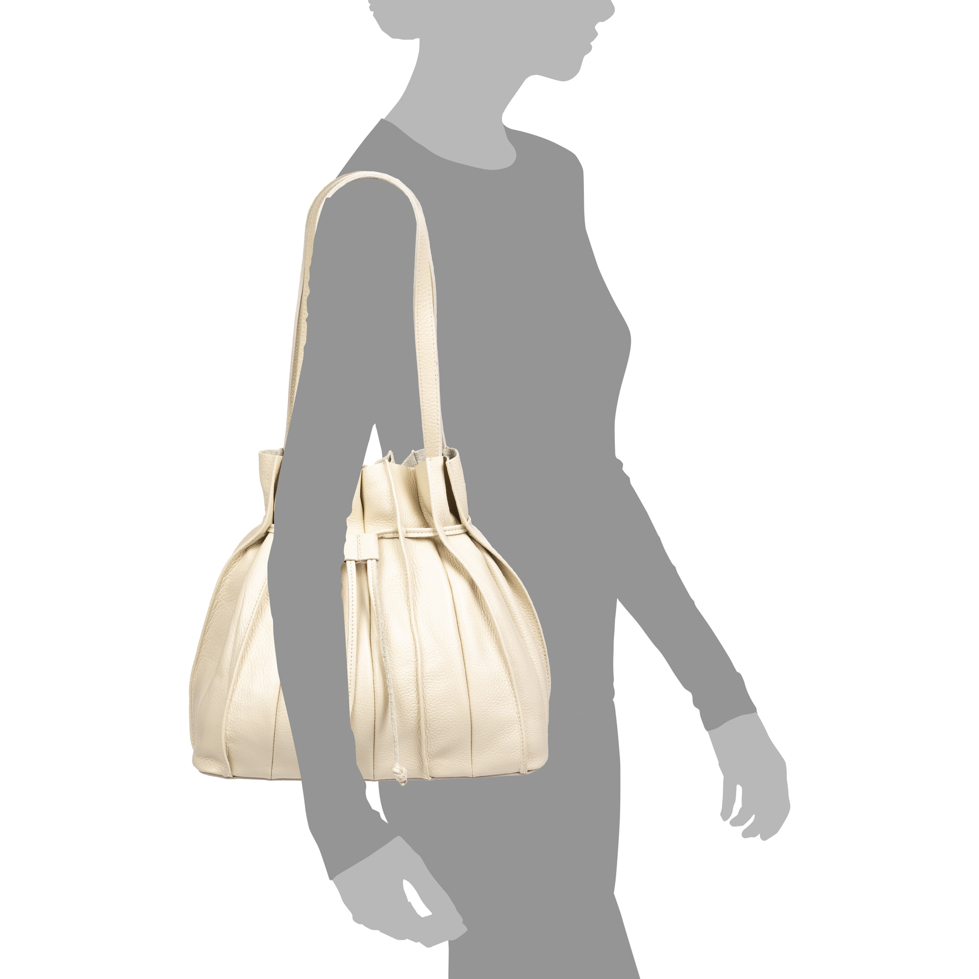 Albiolo bolso de hombro de mujer. Piel auténtica acabado Dollaro.