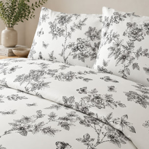 Parure housse de couette avec taie à volant 100% coton - jouvelle