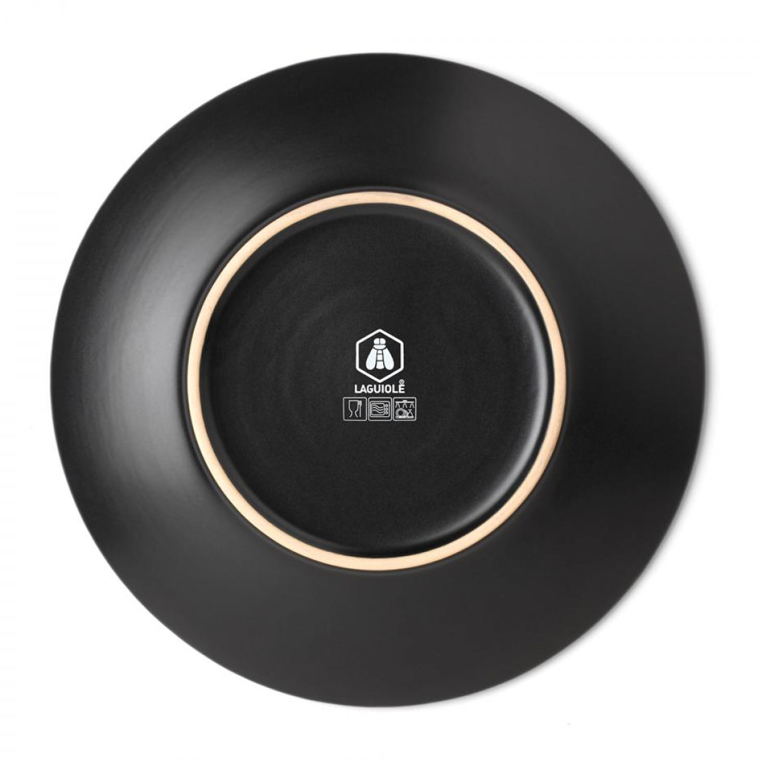 Lot de 6 assiettes plates noir - "aya"