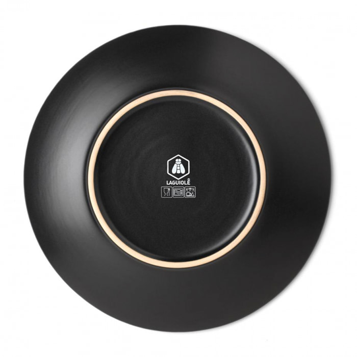 Lot de 6 assiettes plates noir - "aya"