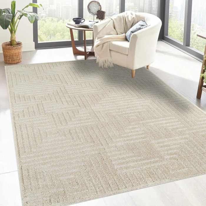 Tapis salon et chambre tissé motif géométrique MEBA