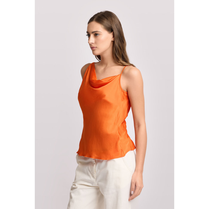 Kocca - Top con scollo drapé Donna, Tinta unita, Scollo ampio