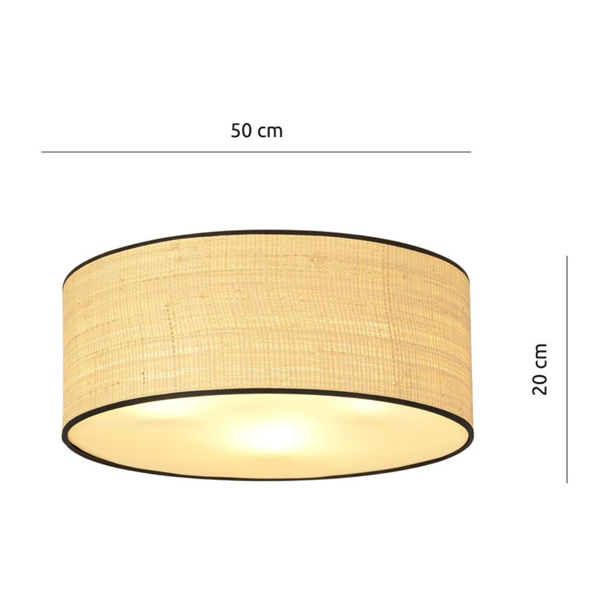 Lampada a sospensione ASTON in acciaio e rattan naturale