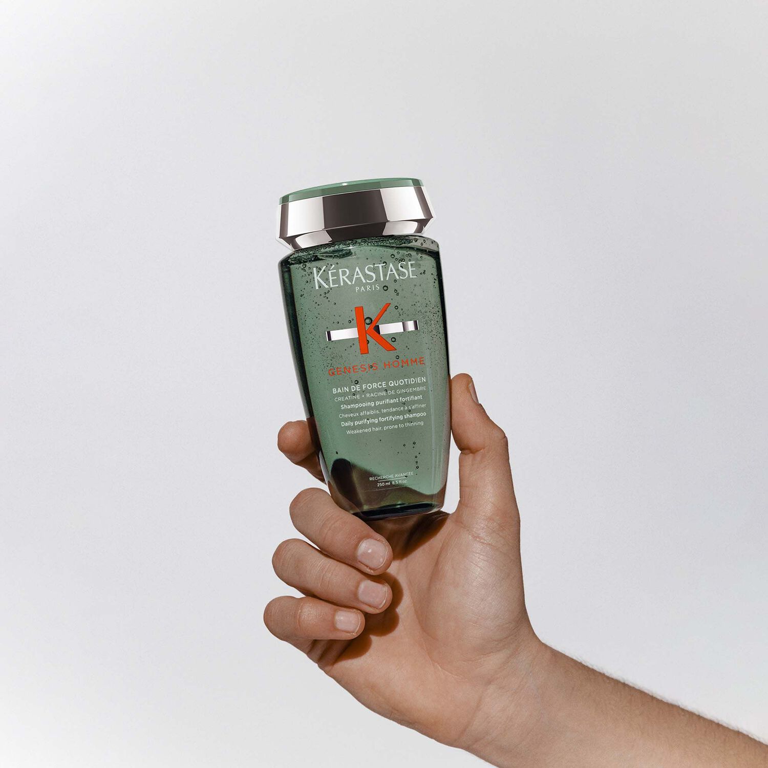 Genesis Homme - Shampoing créateur d’épaisseur pour cheveux affaiblis et affinés, tendance à s’affiner, 250 ml