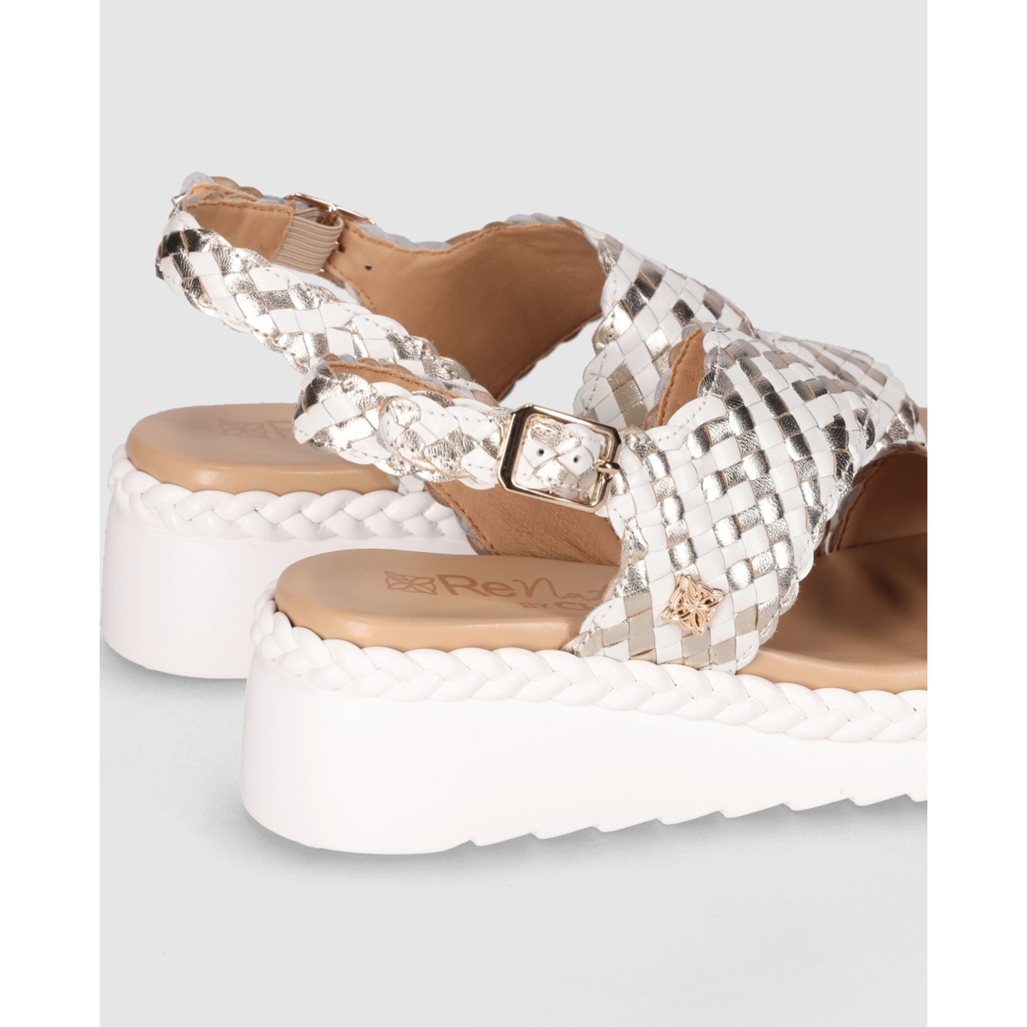 Sandalias de Piel - Blanco - Tacón: 5 cm
