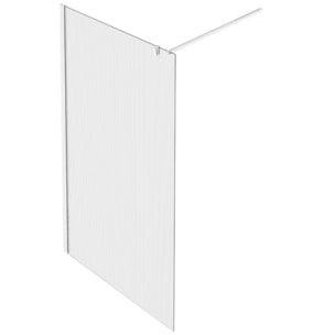 Paroi de douche Contra flute 90cm + kit profilé Blanc mat