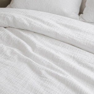 Housse de couette 100% gaze de coton lavé blanc pur