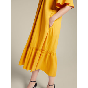 Elena Mirò - Abito off shoulders in cotone - Giallo