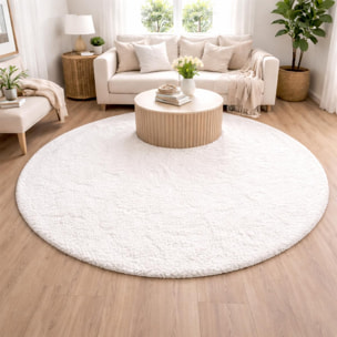 Tapis longs poils shaggy tissé motif uni RAMU