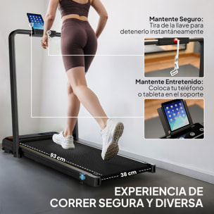 Cinta de Correr Plegable 7% Inclinación, Andar Caminadora Eléctrica para Casa 2 en 1 Debajo del Escritorio con 2.0HP, 6 km/h, Pantalla LED, Control Remoto, para Gimnasio y Oficina