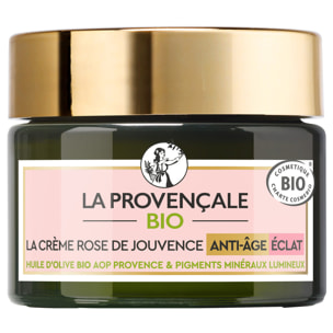 La Provençale Peptide-Eclat - Crème Rose Booster d'Eclat Anti-fatigue - Olive violette - Peptides & Pigments lumineux - Tous typ