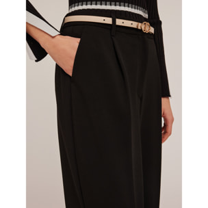 Motivi - Pantaloni palazzo con pieghe - Nero