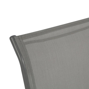Fauteuil de jardin empilable "Piazza" galet & graphite aluminium traité époxy