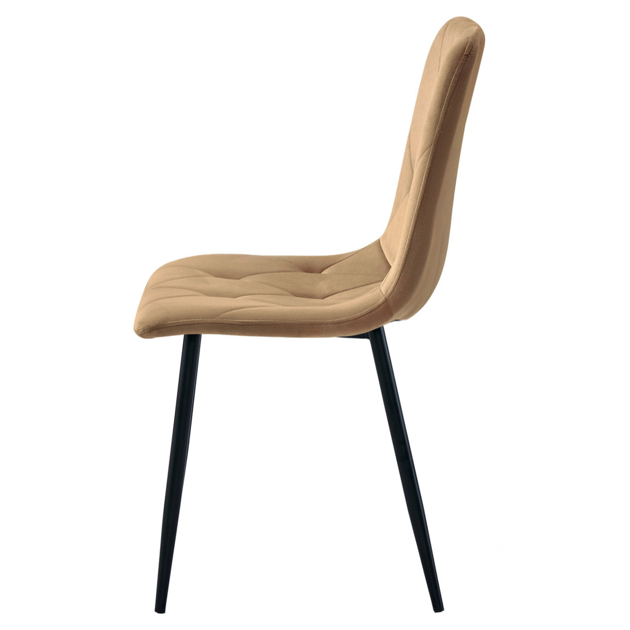Sedia Libra in velluto marrone e gambe nere