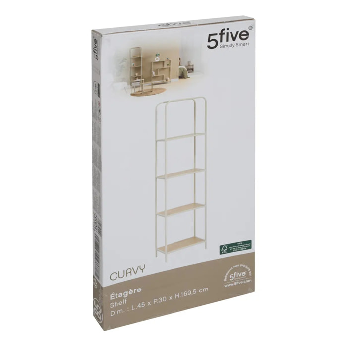 Etagère 4 niveaux Curvy bois clair