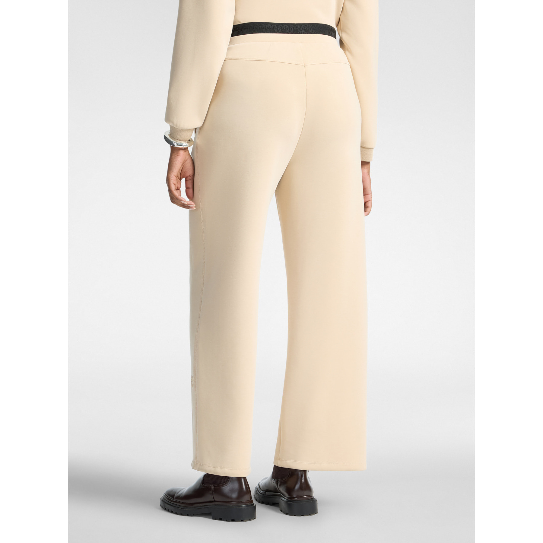 Elena Mirò - Pantaloni palazzo in scuba misto modal - Beige
